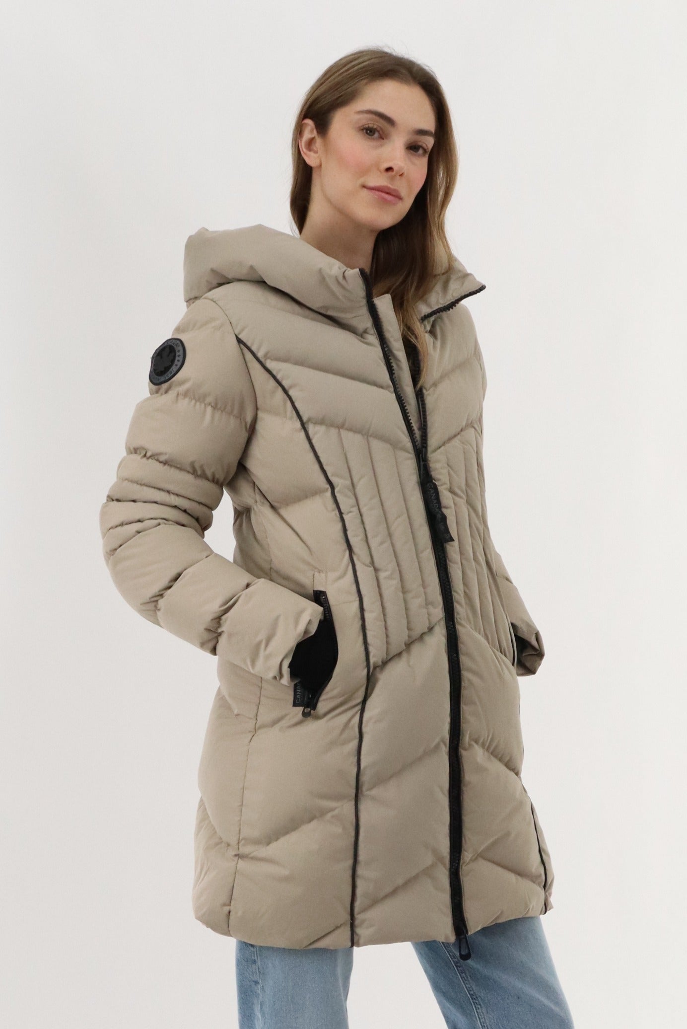 Canada Weather Gear Quilted Hooded Parka Jacket - Beige - Womens Parka Jackets - Fairweather