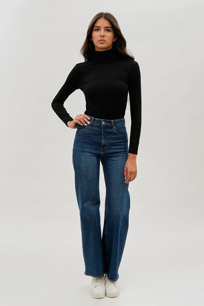 Magazine Ribbed Turtleneck Pullover Sweater - Black - Womens Pullover Sweaters - Fairweather