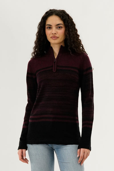 Canada Weather Gear Half Zip Pullover Sweater - Burgundy - Womens Pullover Sweaters - Fairweather