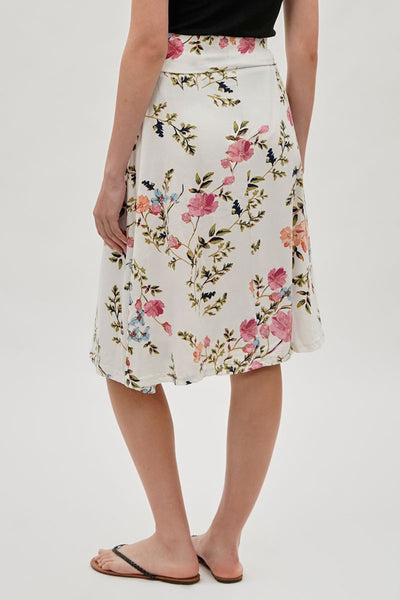 International INC Company Floral Fold Over Midi Skirt - White - Womens Skirts - Fairweather