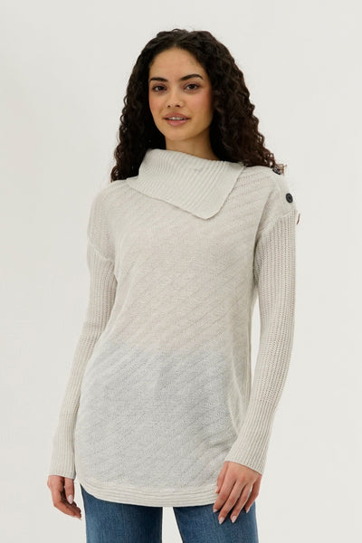 Beechers Brook High Neck Pullover Sweater - Cream - Womens Pullover Sweaters - Fairweather