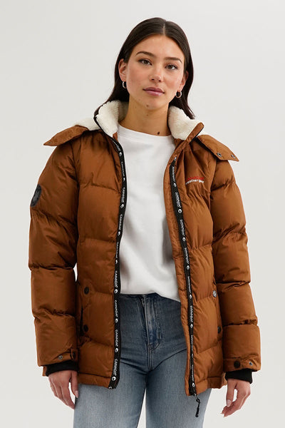 Canada Weather Gear Zip Off Sleeve Parka Jacket - Brown - Womens Parka Jackets - Fairweather