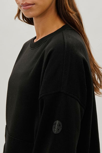 Fahrenheit Drop Shoulder Kangaroo Pocket Sweatshirt - Black - Womens Hoodies & Sweatshirts - Fairweather