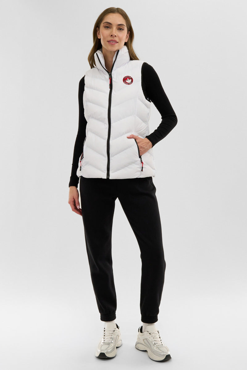 Canada Weather Gear Chevron Bubble Vest - White - Womens Vests - Fairweather