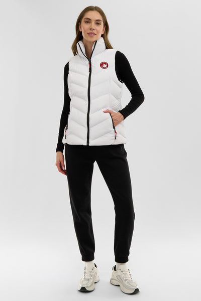 Canada Weather Gear Chevron Bubble Vest - White - Womens Vests - Fairweather