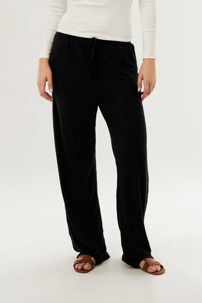 International INC Company Wide Leg Knit Sweatpants - Black - Womens Joggers & Sweatpants - Fairweather