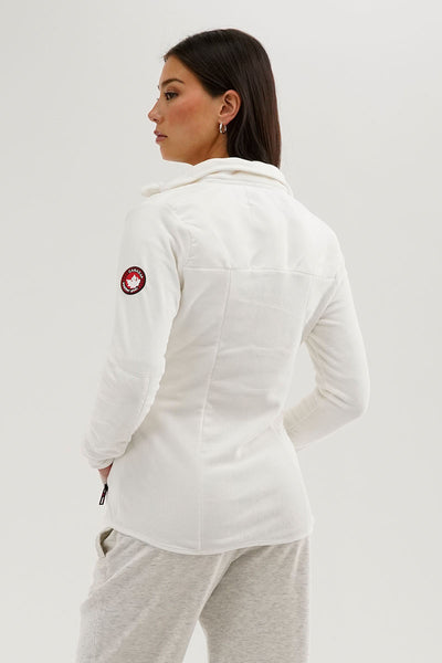 Canada Weather Gear Fleece Zip Up Lightweight Jacket - White - Womens Lightweight Jackets - Fairweather