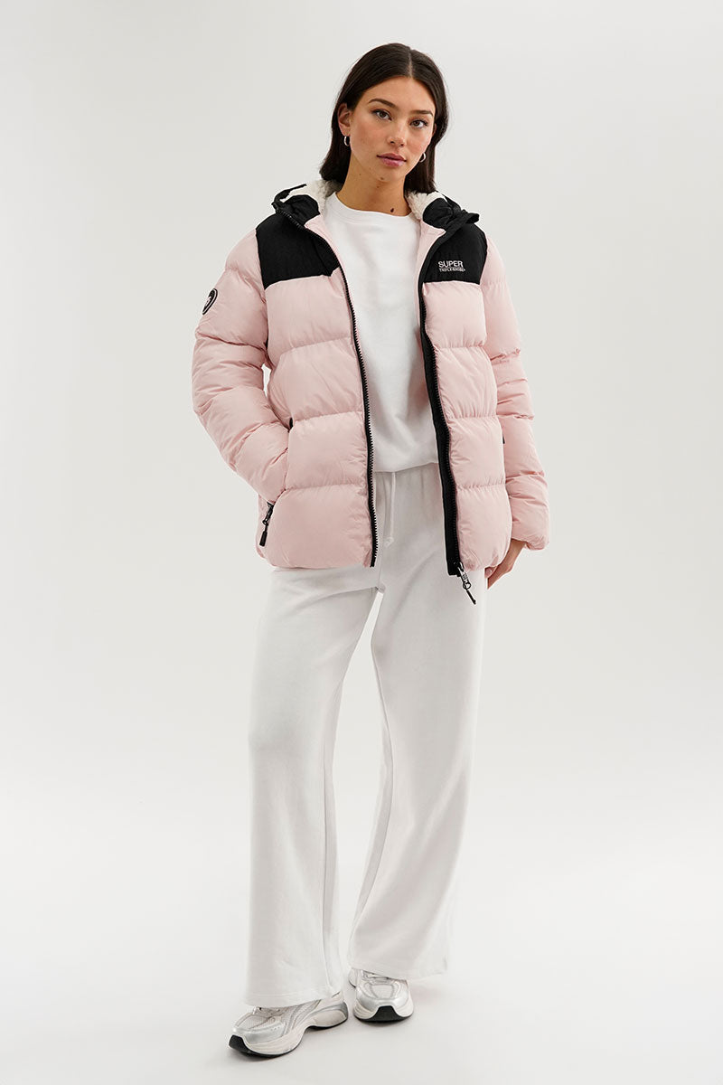Super Triple Goose Colour Block Bomber Jacket - Pink - Womens Bomber Jackets - Fairweather
