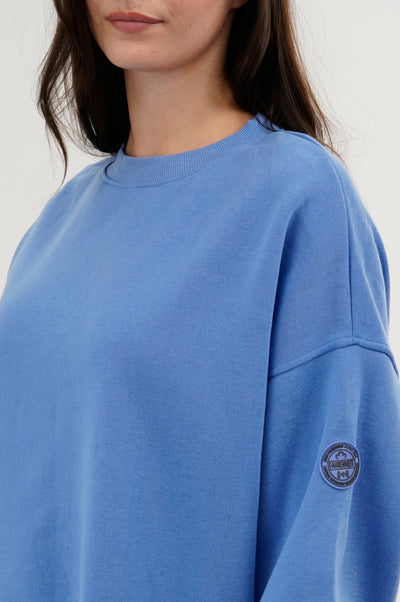 Fahrenheit Drop Shoulder Crewneck Sweatshirt - Blue - Womens Hoodies & Sweatshirts - Fairweather