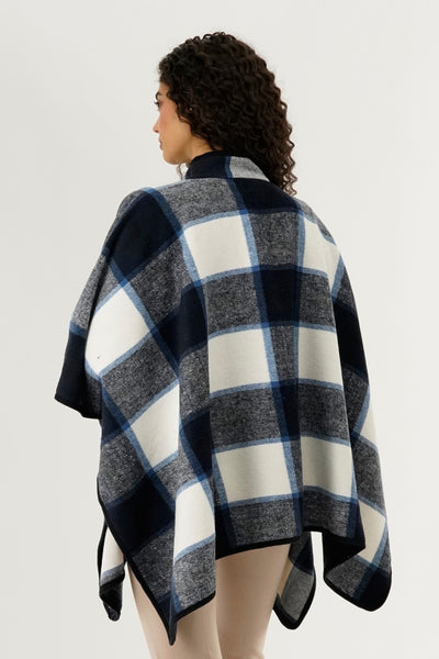 Canada Weather Gear Plaid Poncho - Blue - Womens Ponchos - Fairweather