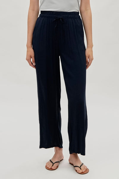 International INC Company Tie Waist Wide Leg Pants - Navy - Womens Pants - Fairweather