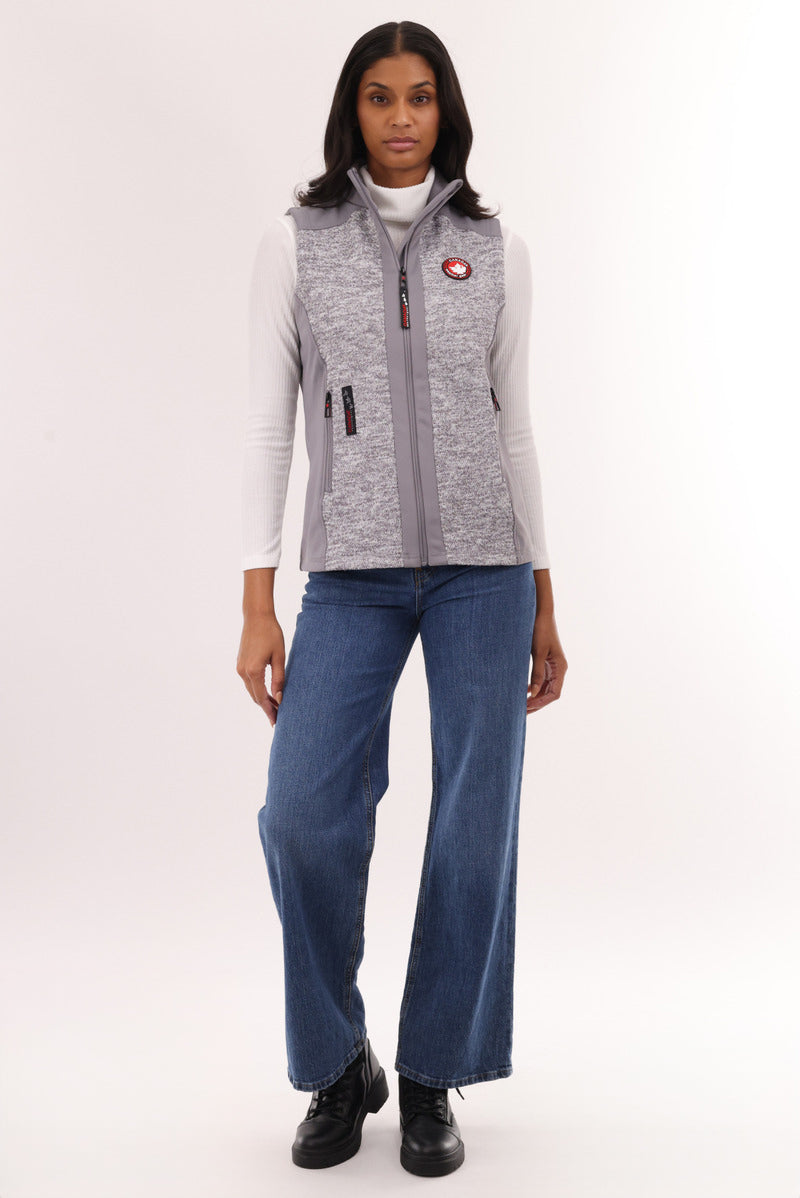 Canada Weather Gear Fleece Zip Up Vest - Grey