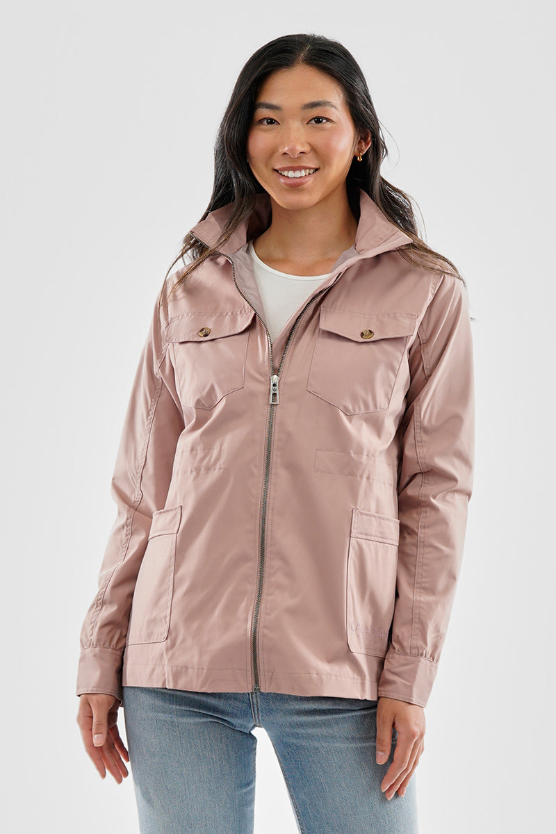 Canada Weather Gear Coated Microfibre Zip Up Lightweight Jacket - Pink - Womens Lightweight Jackets - Fairweather
