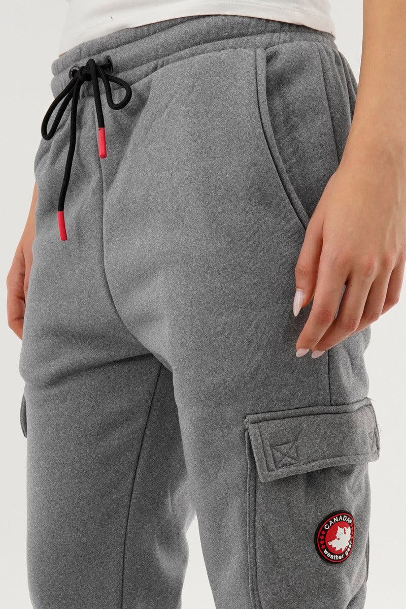 Canada Weather Gear Fleece Cargo Joggers - Grey - Womens Joggers & Sweatpants - Fairweather