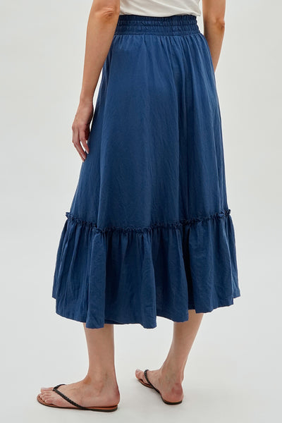 Runaway Bay Tiered Cinched Skirt - Blue - Womens Skirts - Fairweather