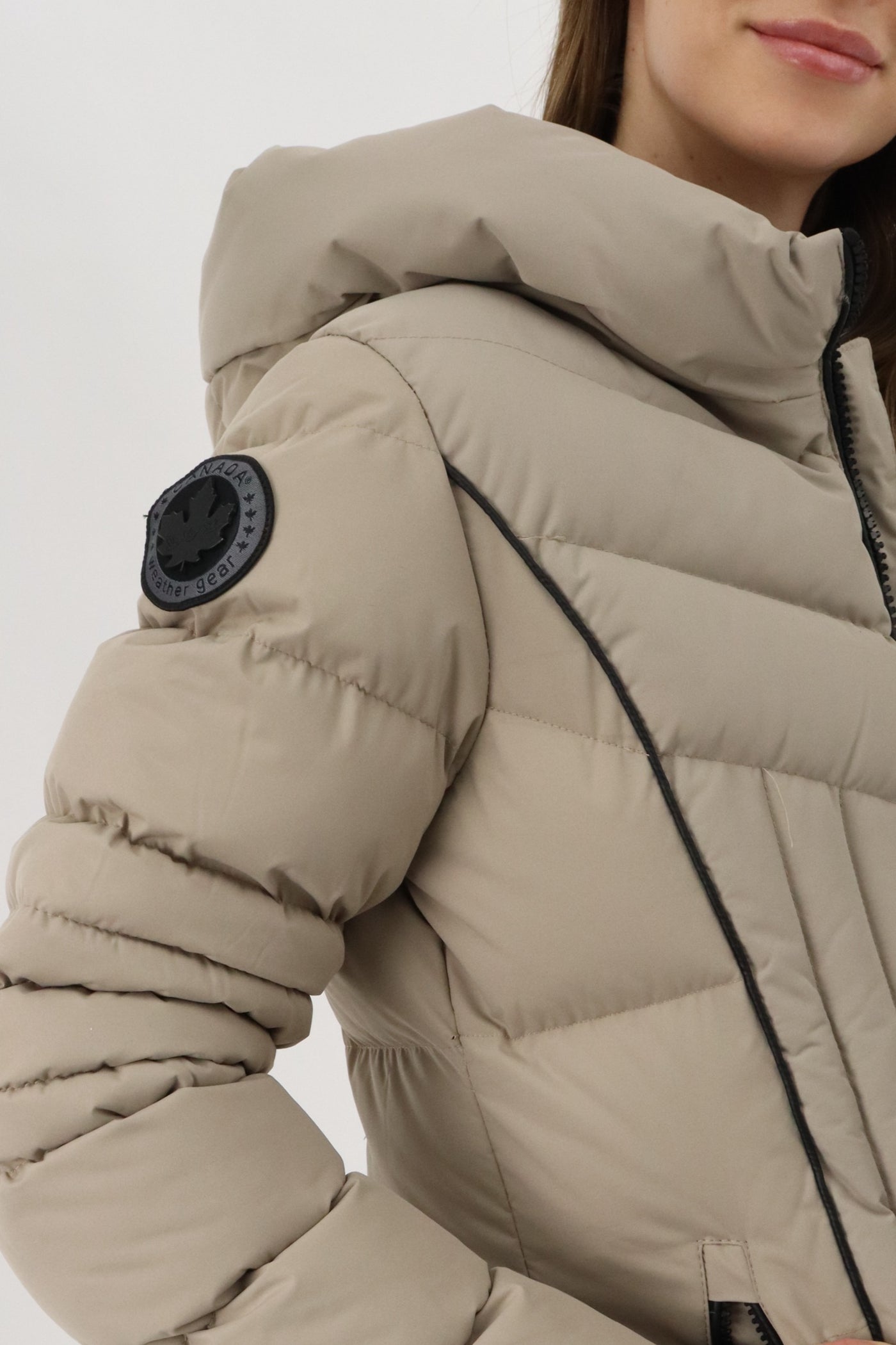 Canada Weather Gear Quilted Hooded Parka Jacket - Beige - Womens Parka Jackets - Fairweather