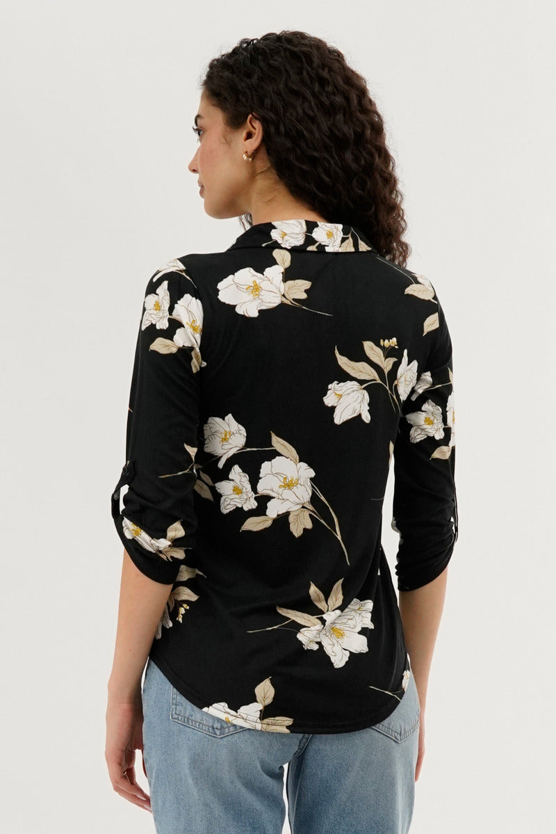 Majora Floral Button Up Blouse - Black - Womens Shirts & Blouses - Fairweather