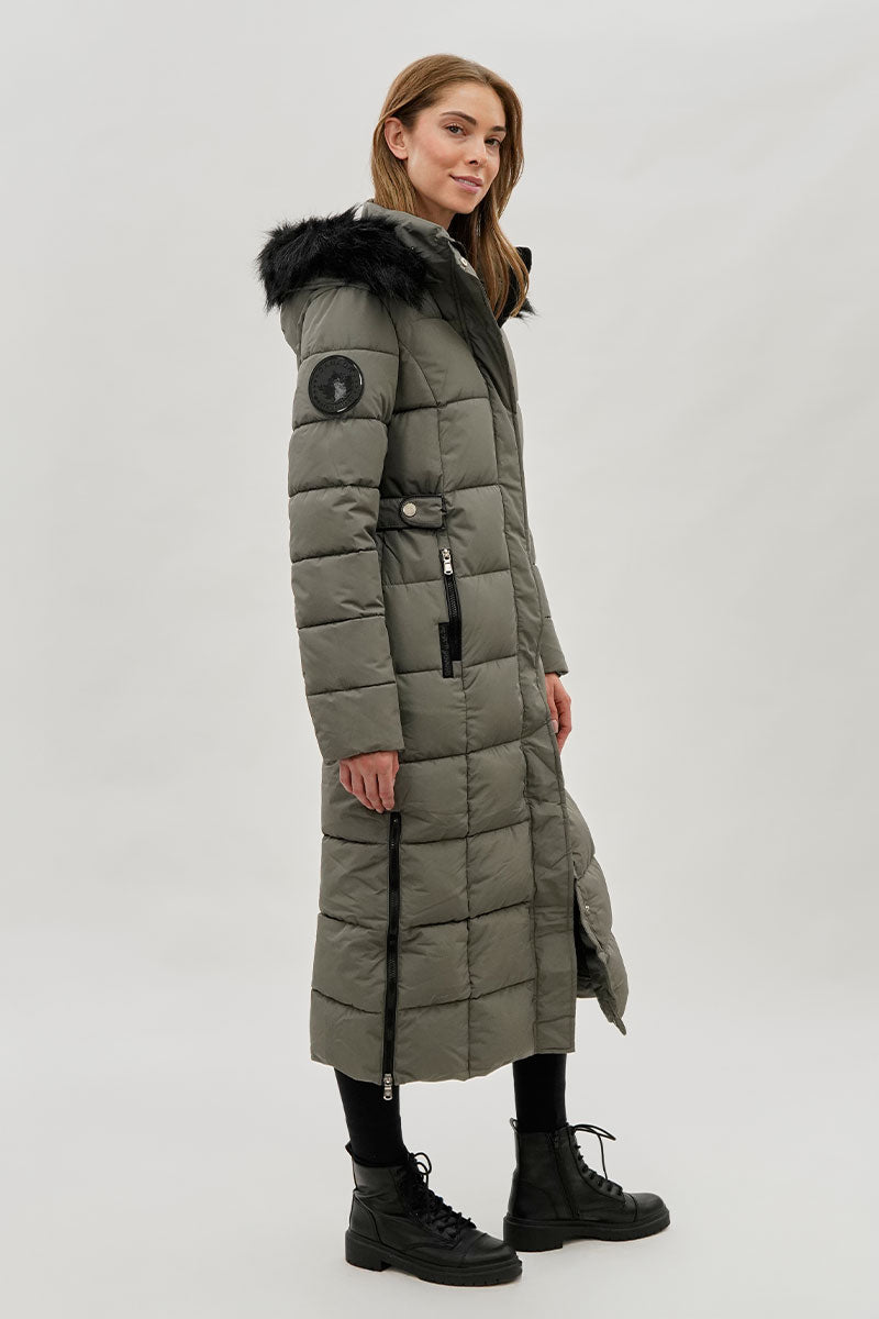 Parka longue doublée de fausse fourrure Canada Weather Gear - Olive