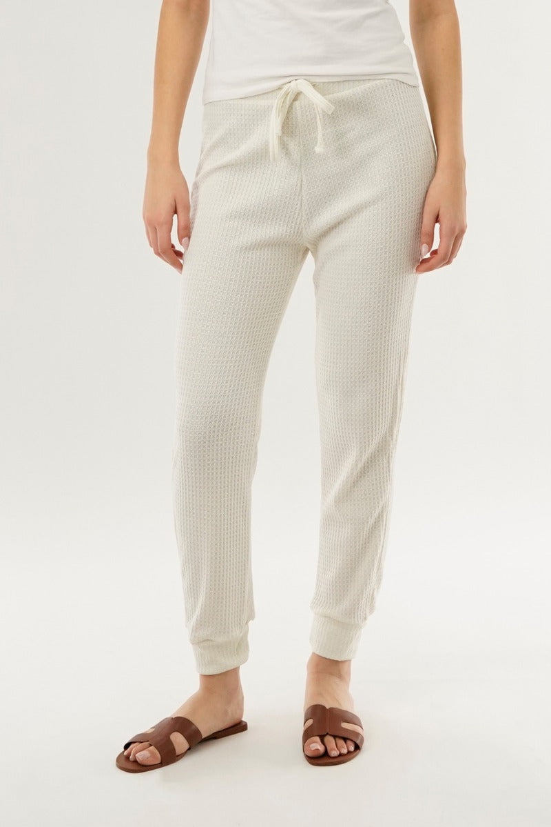 International INC Company Waffle Knit Joggers - Cream - Womens Joggers & Sweatpants - Fairweather