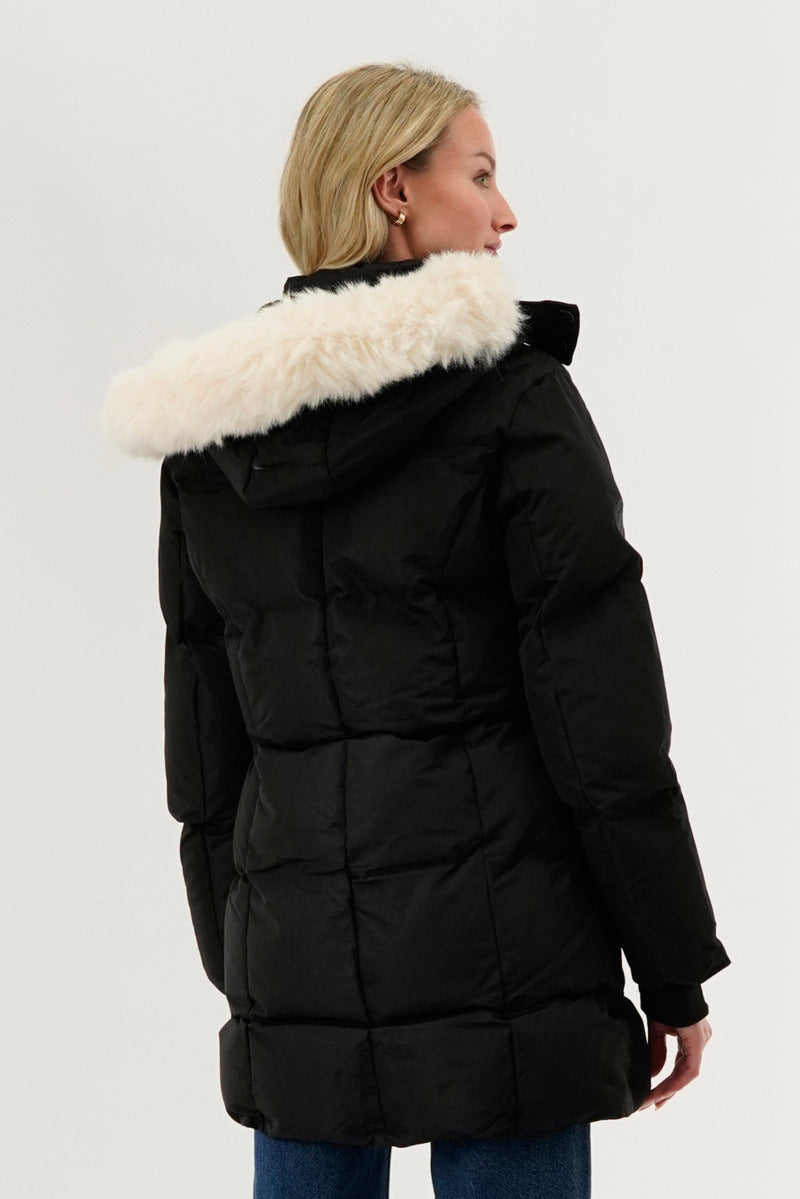 Canada Weather Gear Faux Fur Lined Hood Parka Jacket - Black - Womens Parka Jackets - Fairweather