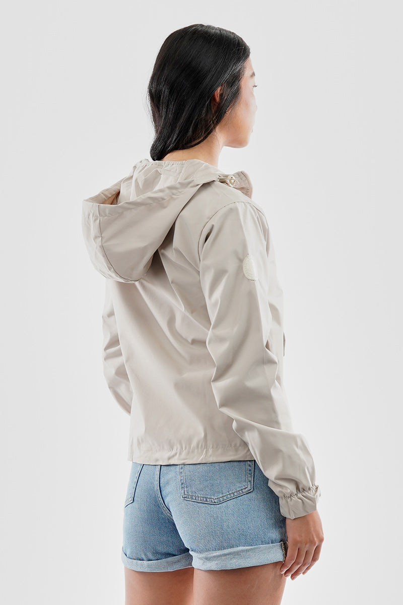 Canada Weather Gear Cropped Coated Microfibre Lightweight Jacket - Cream - Womens Lightweight Jackets - Fairweather