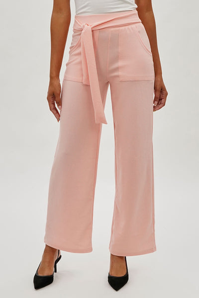 Majora Belted Wide Leg Pants - Pink - Womens Pants - Fairweather