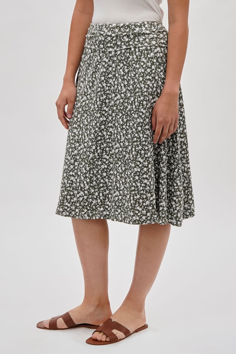 International INC Company Floral Fold Over Skirt - Olive - Womens Skirts - Fairweather
