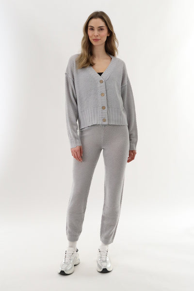 Runaway Bay V-Neck Knit Cardigan - Grey - Womens Cardigans - Fairweather