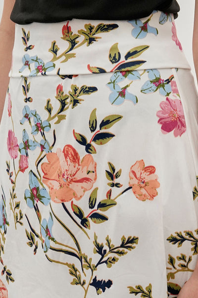 International INC Company Floral Fold Over Midi Skirt - White - Womens Skirts - Fairweather