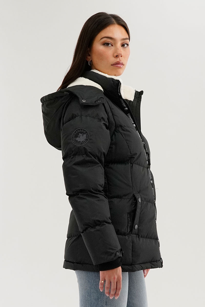 Canada Weather Gear Zip Off Sleeve Parka Jacket - Black - Womens Parka Jackets - Fairweather