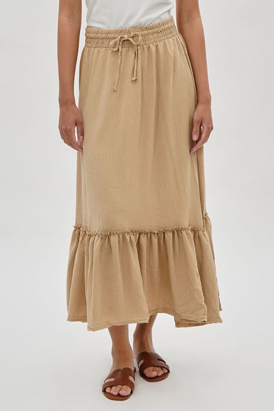 Stylexchange Vintage Tiered Cinched Skirt - Cream - Womens Skirts - Fairweather