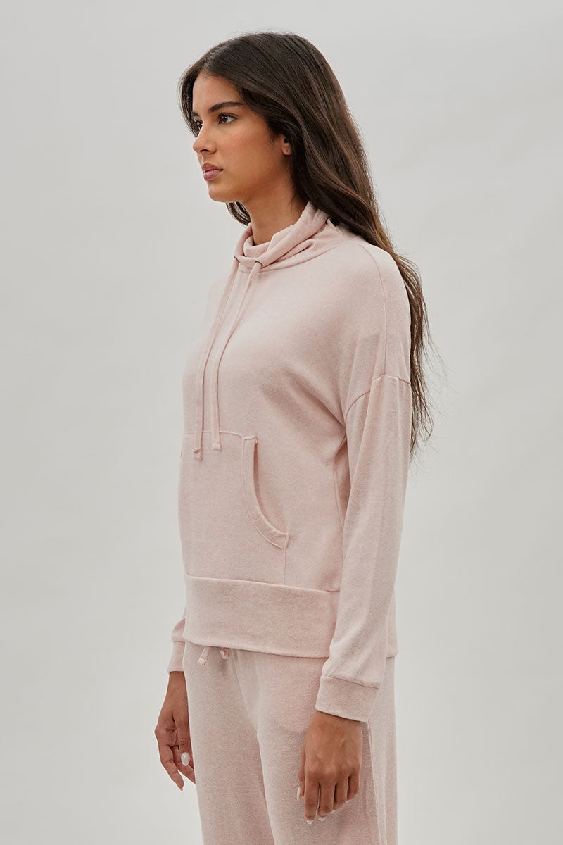 Fahrenheit Cowl Neck Sweatshirt - Blush - Womens Hoodies & Sweatshirts - Fairweather