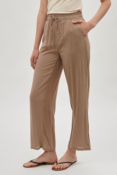 International INC Company Tie Waist Wide Leg Pants - Beige - Womens Pants - Fairweather