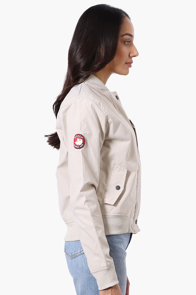 Canada Weather Gear Basic Zip Up Bomber Lightweight Jacket - Cream - Womens Lightweight Jackets - Fairweather