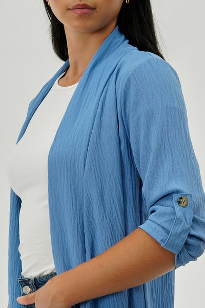 Urbanology Lightweight Wrap Cardigan - Blue - Womens Cardigans - Fairweather