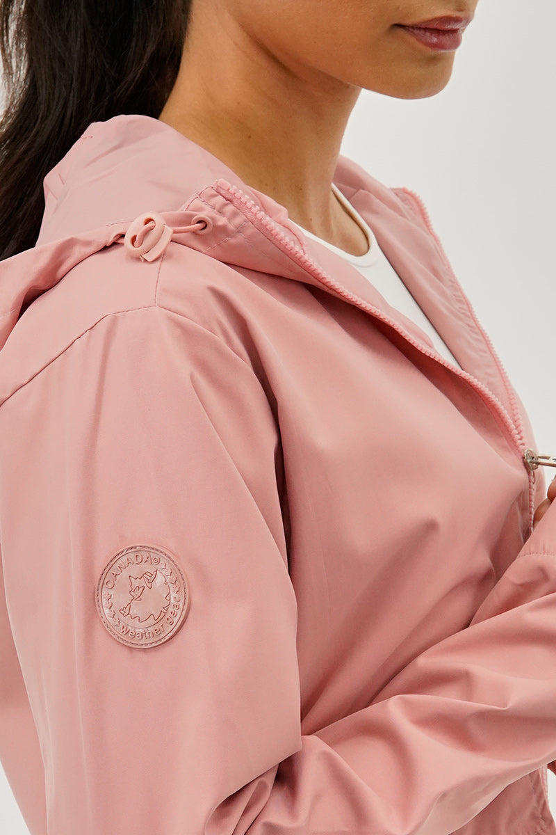 Canada Weather Gear Cropped Coated Microfibre Lightweight Jacket - Pink - Womens Lightweight Jackets - Fairweather
