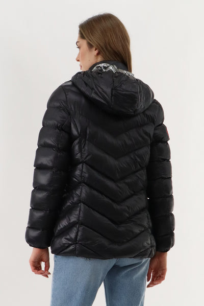 Canada Weather Gear Quilted Puffer Double Zip Bomber Jacket - Black - Womens Bomber Jackets - Fairweather