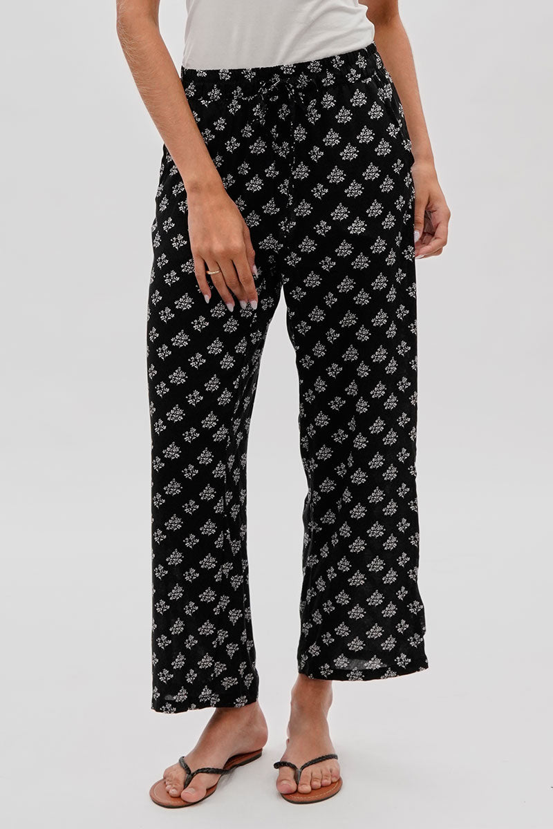 International INC Company Floral Wide Leg Pants - Black - Womens Pants - Fairweather