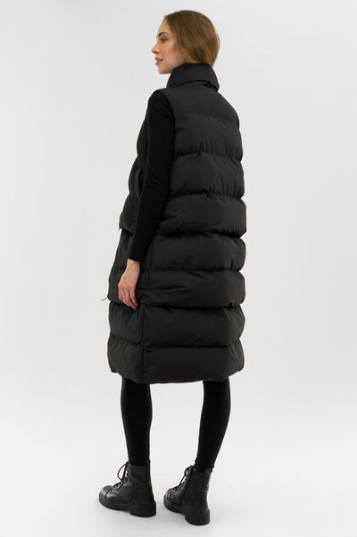 Canada Weather Gear Tiered Zip Off Puffer Vest - Black - Womens Vests - Fairweather