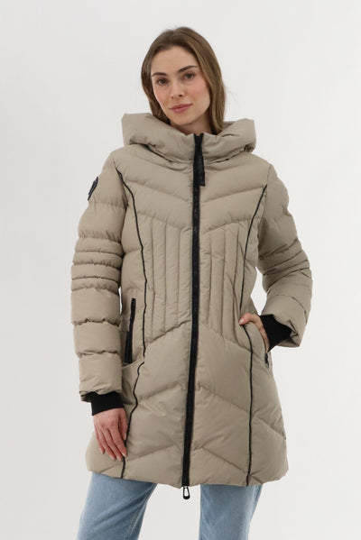Canada Weather Gear Quilted Hooded Parka Jacket - Beige - Womens Parka Jackets - Fairweather