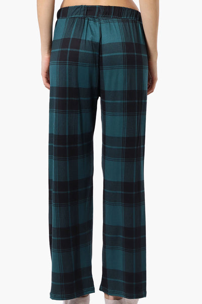 Canada Weather Gear Plaid Wide Leg Pajama Bottoms - Teal - Womens Pajamas - Fairweather