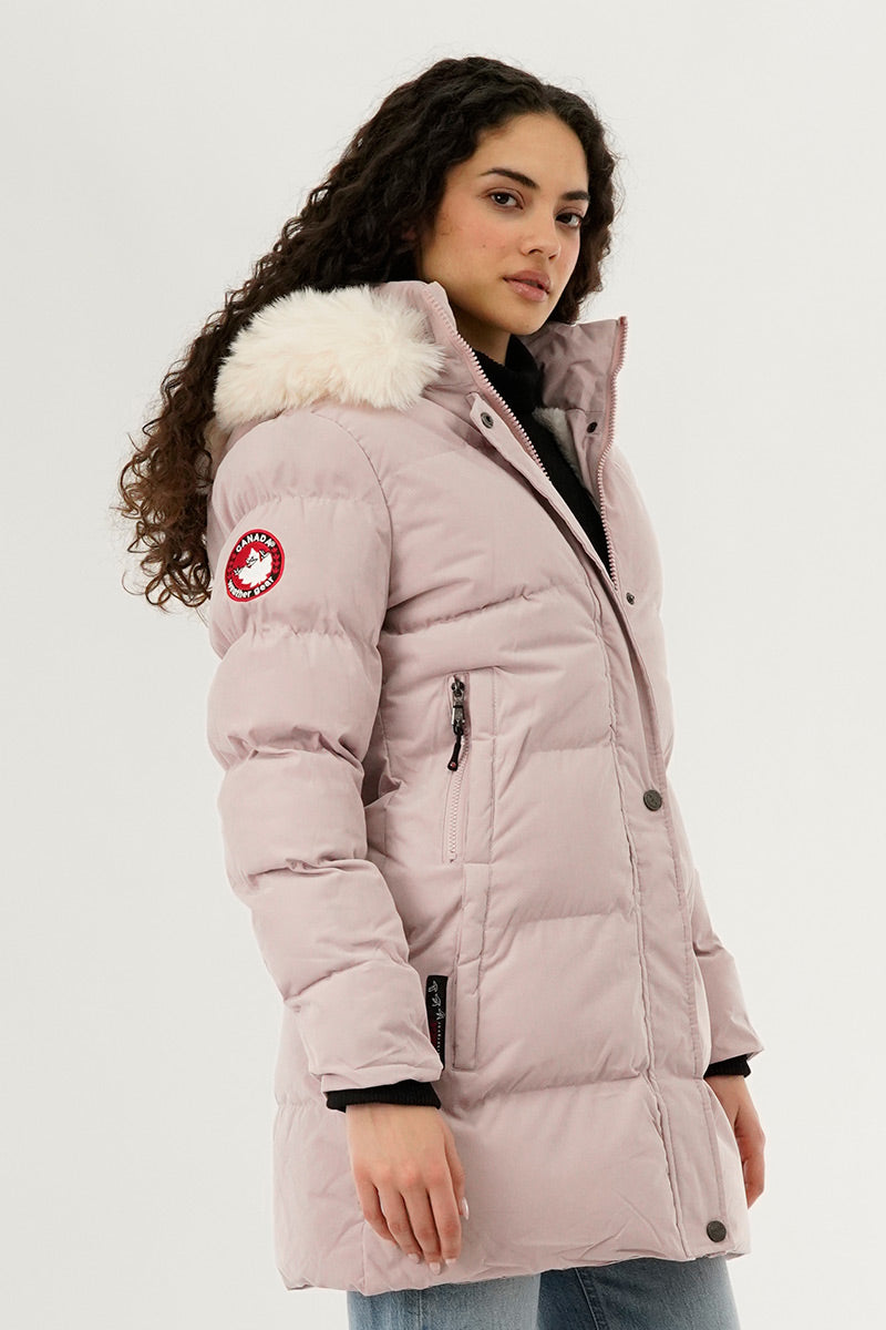 Canada Weather Gear Hip Length Parka Jacket - Pink - Womens Parka Jackets - Fairweather