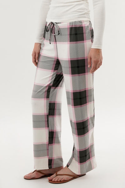 Canada Weather Gear Plaid Wide Leg Pajama Pants - White - Womens Pajamas - Fairweather