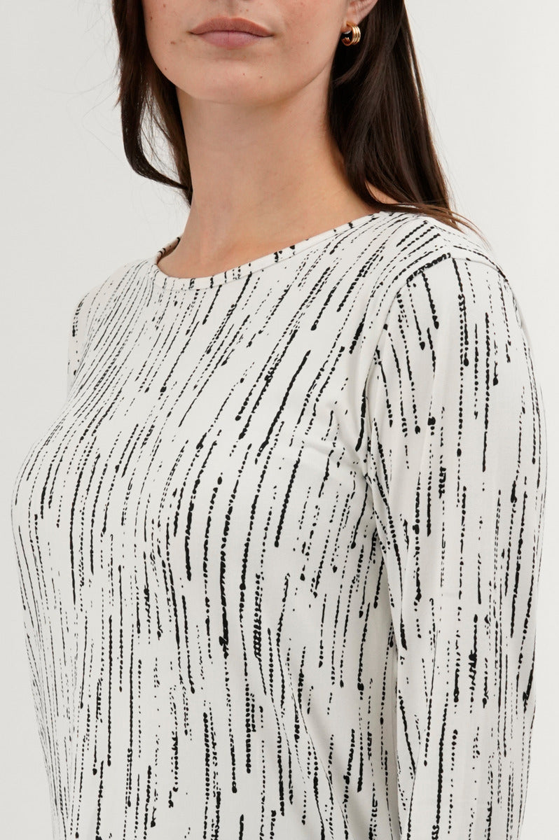 International INC Company Patterned 3/4 Sleeve Blouse - White - Womens Shirts & Blouses - Fairweather