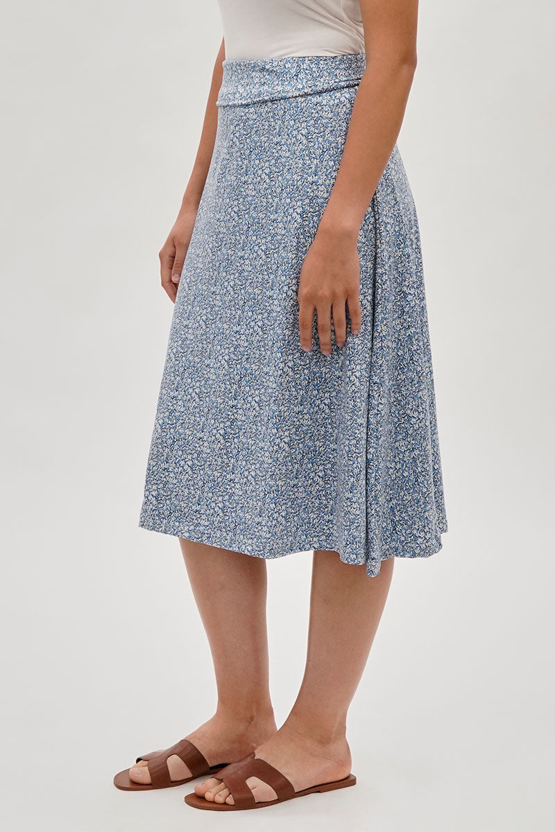 International INC Company Floral A-Line Skirt - Blue - Womens Skirts - Fairweather