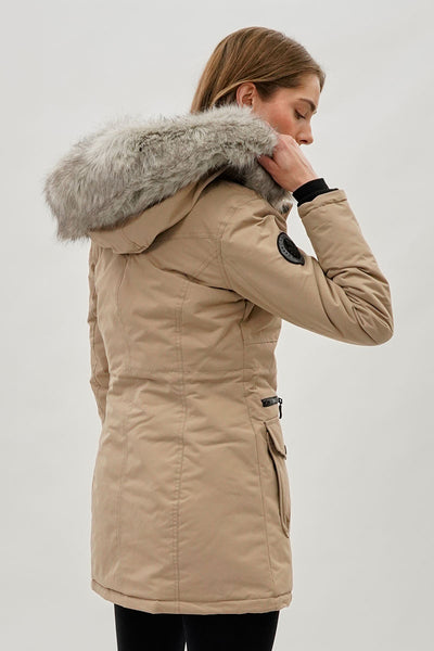 Parka doublée en fausse fourrure Canada Weather Gear – Beige