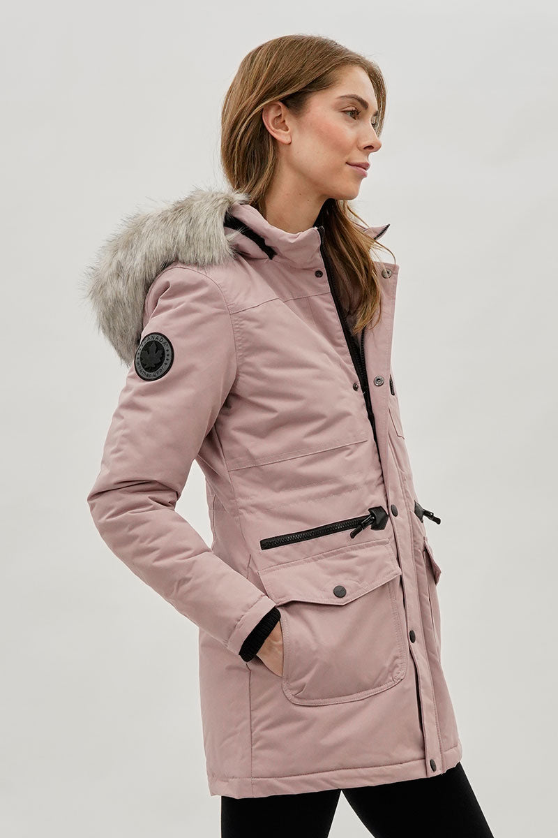 Canada Weather Gear Faux Fur Lined Parka Jacket Pink