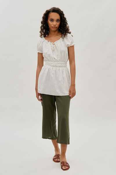 International INC Company Cropped Tie Waist Pants - Olive - Womens Pants - Fairweather