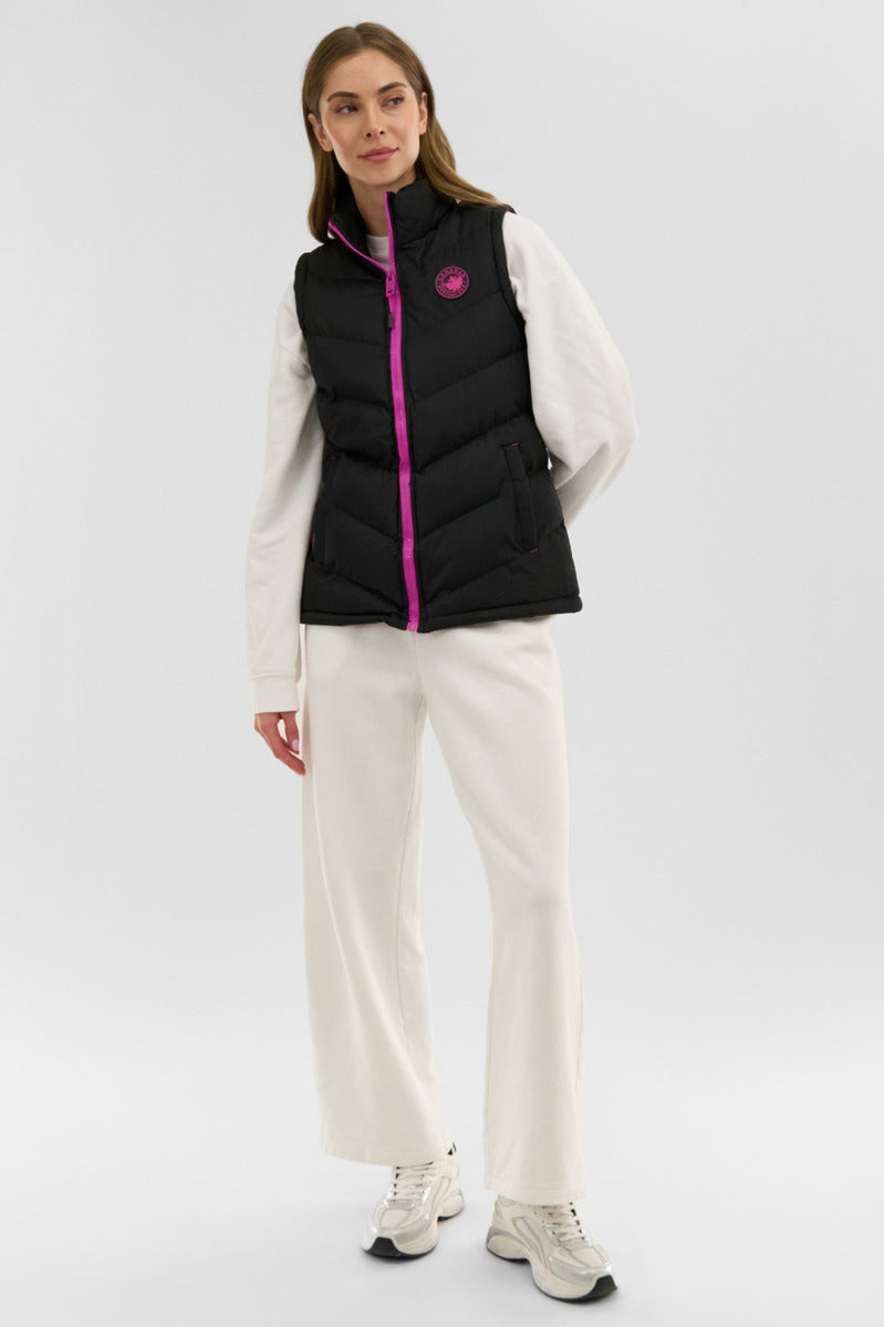 Canada Weather Gear Chevron Puffer Vest - Black - Womens Vests - Fairweather