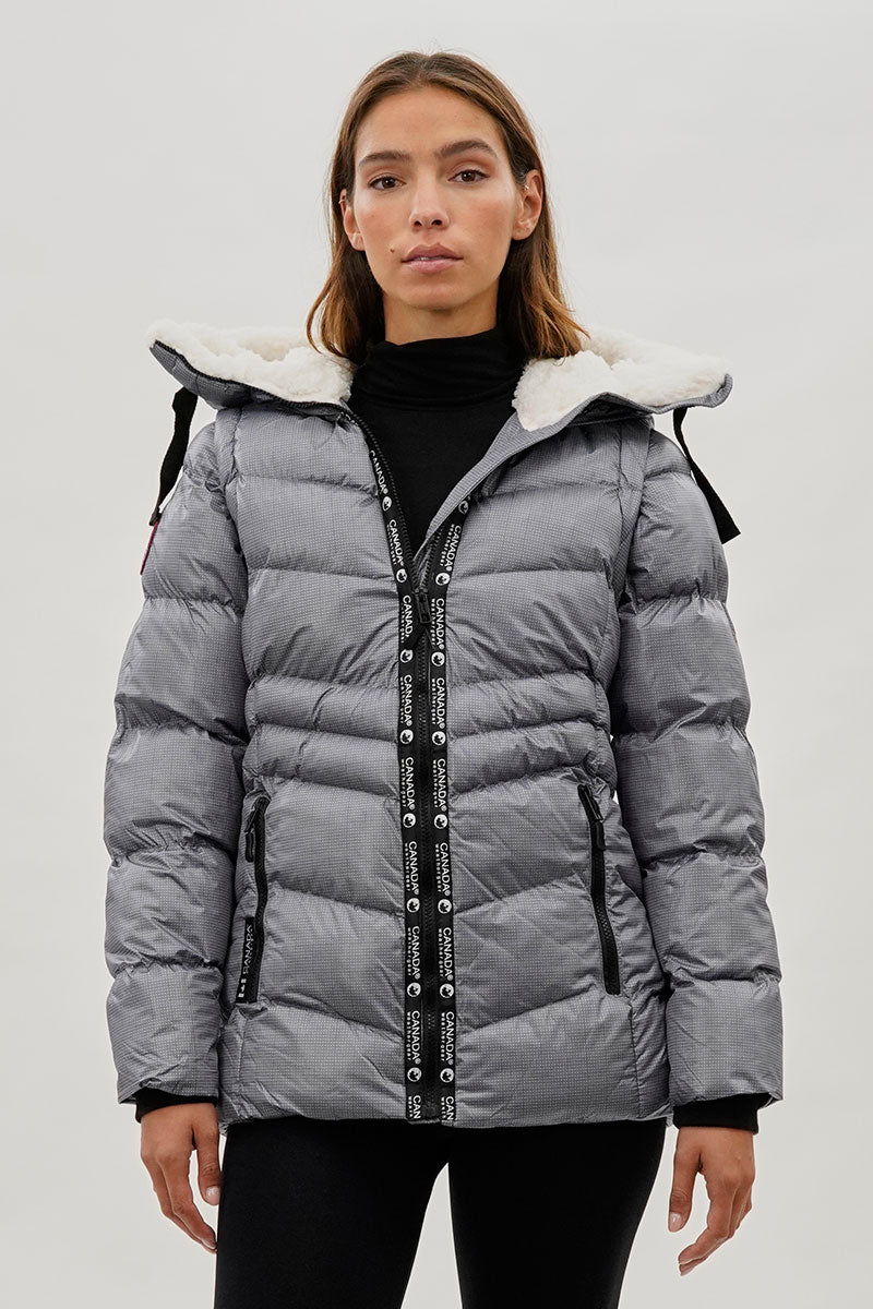 Canada Weather Gear Zip Off Sleeve Bomber Jacket - Grey - Womens Bomber Jackets - Fairweather